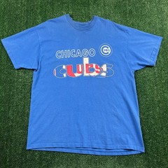 Vintage Hanes MLB Chicago Cubs Single Stitch Spellout T-Shirt Men’s 2XL Blue 90s