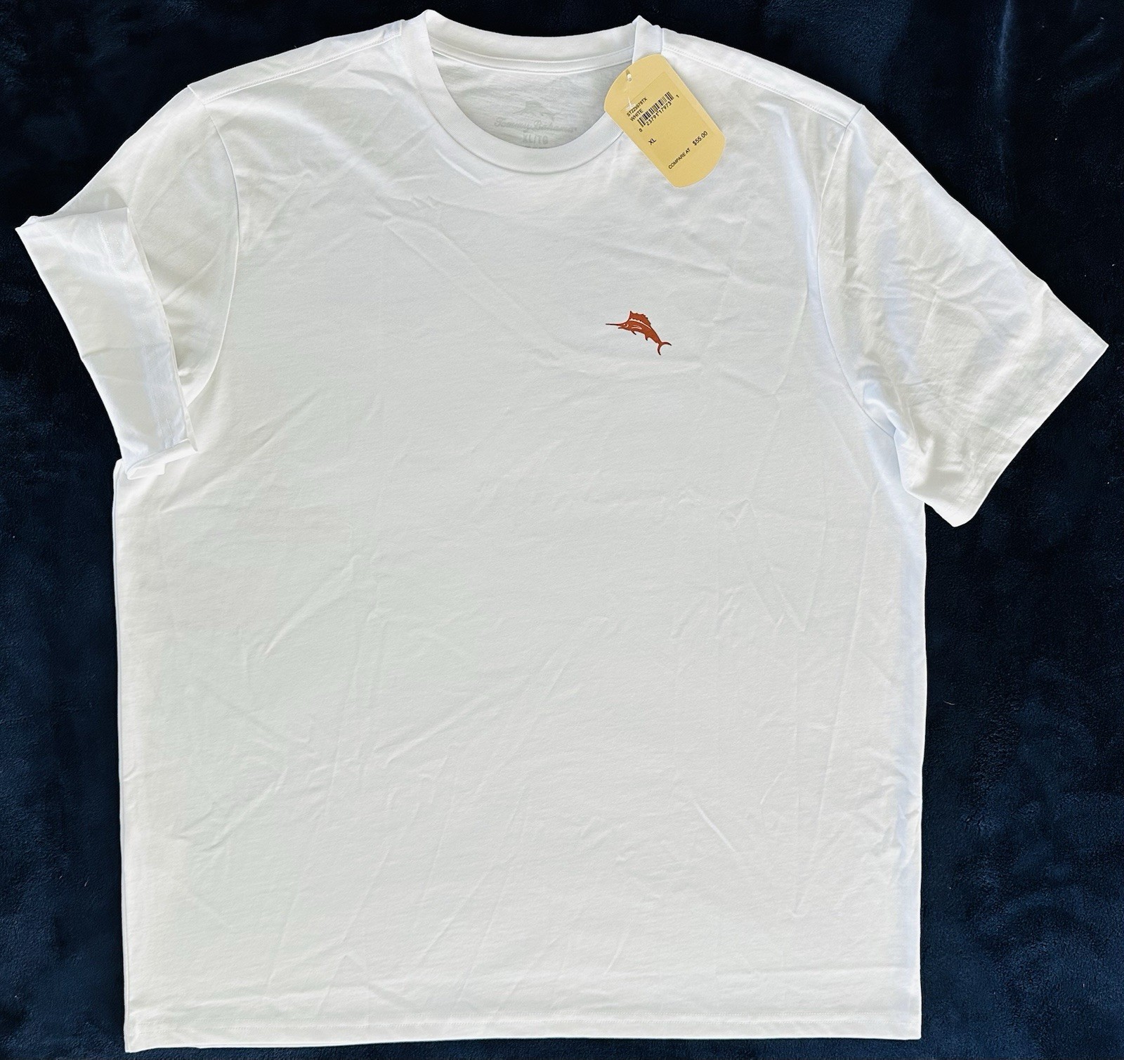 Tommy Bahama Mens RED WHITE & BLUEFIN T-shirt XL White NWT USA Flag America Tuna gallery