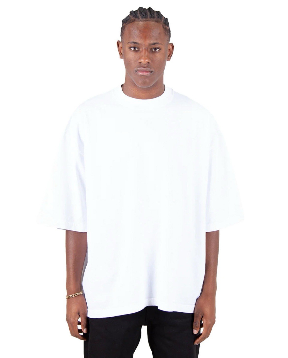 Shaka Wear SHGDD Adult Garment-Dyed Drop-Shoulder T-Shirt White Large