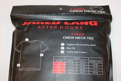 Jared Lang Men’s White Slim Fit Crew Neck Cotton T-Shirt 3-Pack Size Small