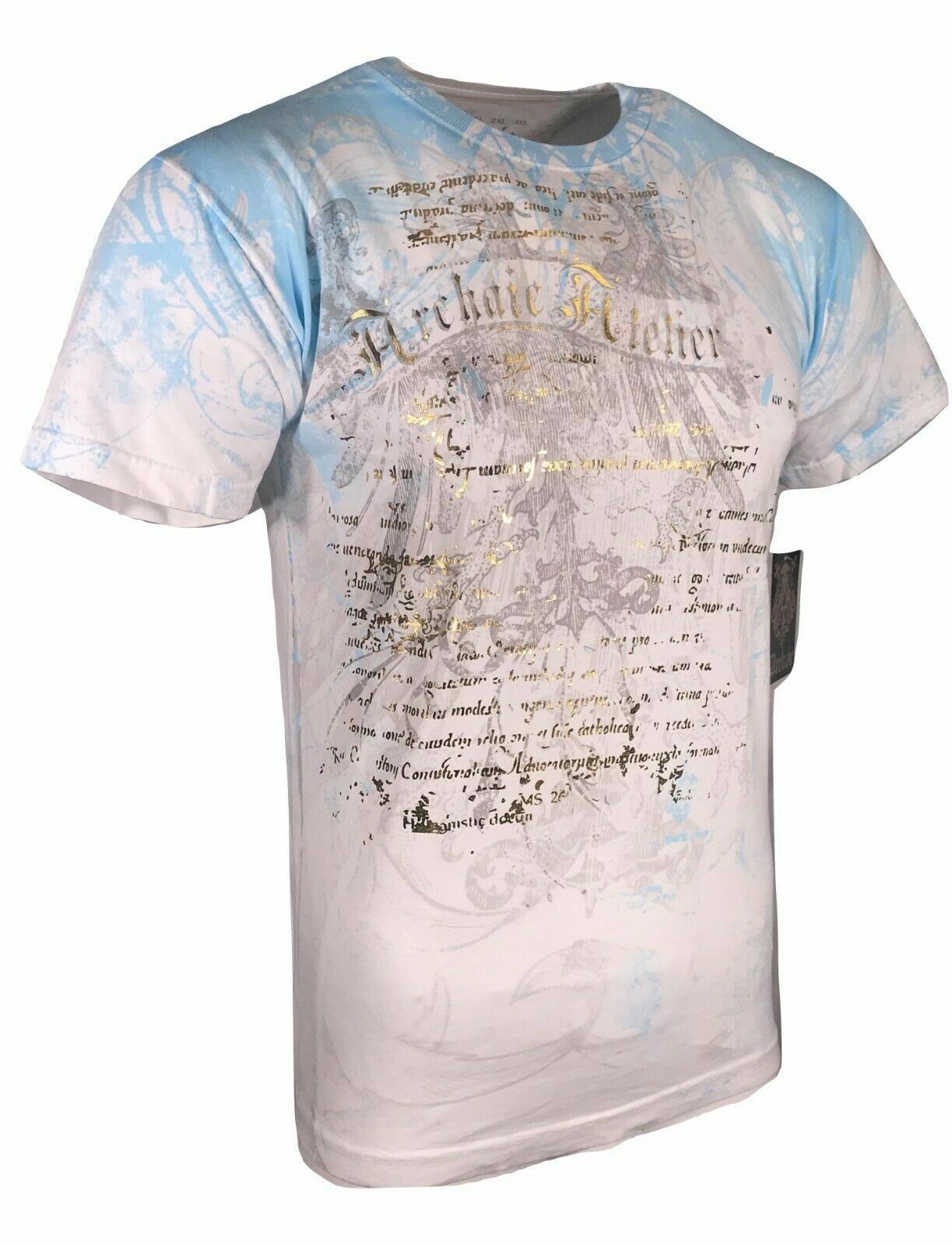 ARCHAIC by AFFLICTION Men's T-Shirt CASCO Eagle White Tattoo Biker S-4XL $40 NW gallery