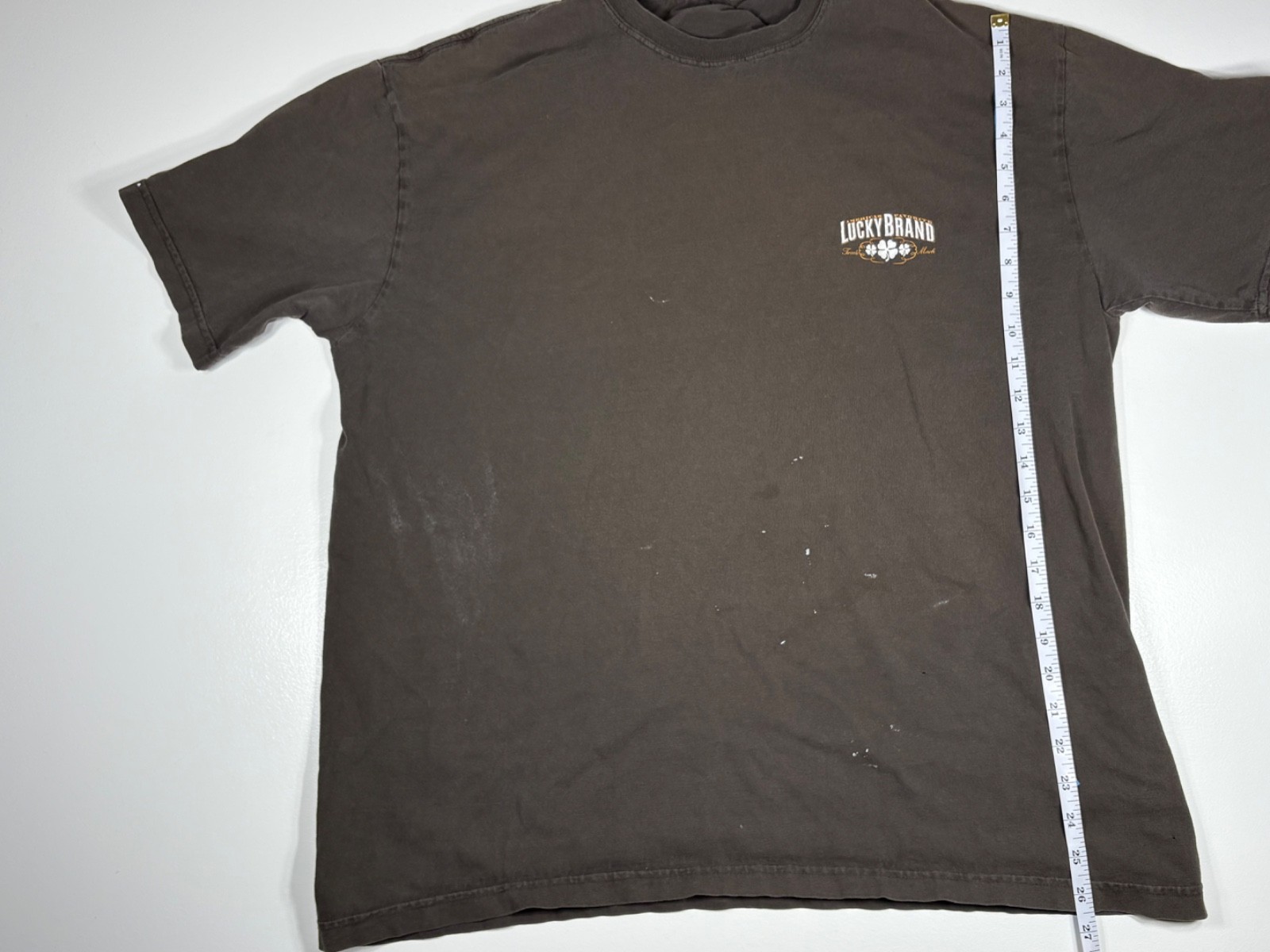 Lucky Brand T Shirt Men No Tag Brown Graphic Print Americana Distressed Workwear gallery