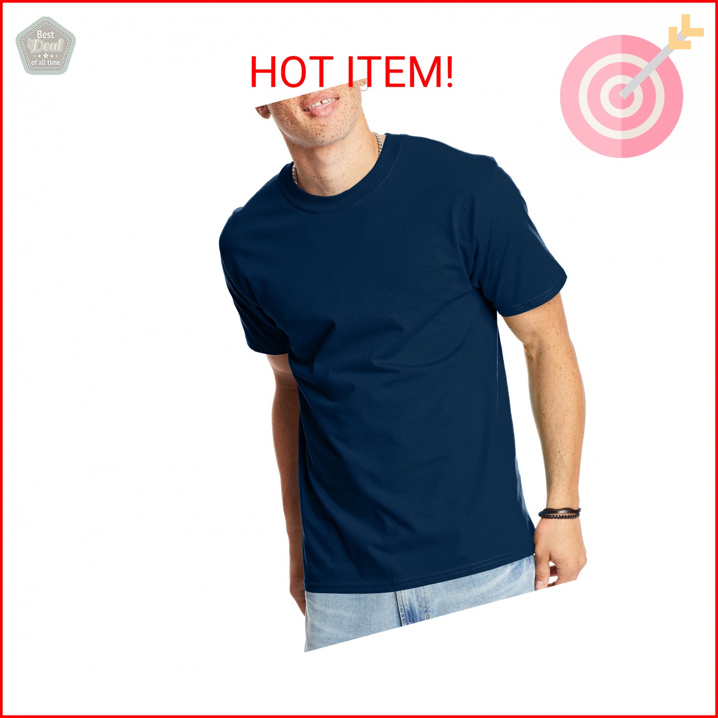 Hanes Mens Beefyt T-shirt, Heavyweight Cotton Crewneck Tee, 1 Or 2 Pack, Availab