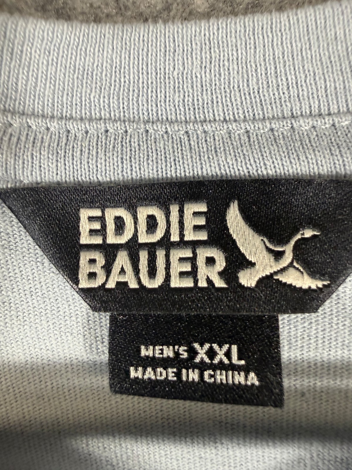 Eddie Bauer Henley T-Shirt Mens 2XL Light Blue Short Sleeve Quarter Button NWT gallery