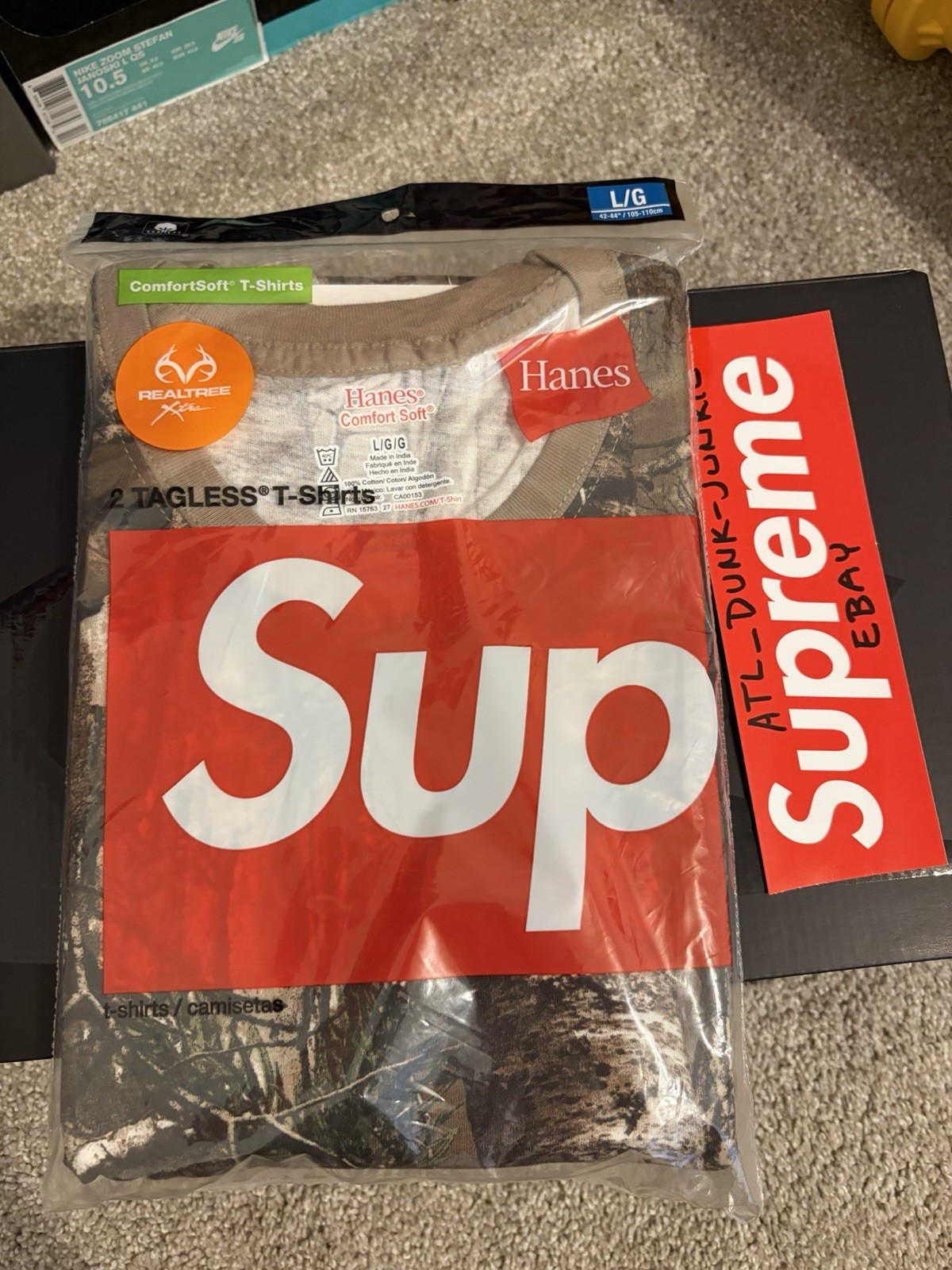 Supreme X Hanes Real Tree Camo Tees - 2 Pack Sz Large - NEW gallery