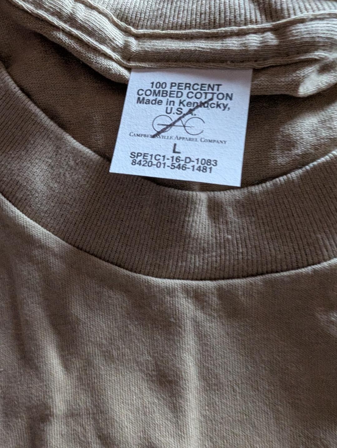 Men's USGI Army Tan T-Shirt 100% Combed Cotton Unissued (You Will Receive Two(2) gallery