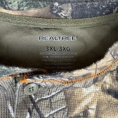 Real Tree Camo Thermal Waffle Knit Henley Shirt Size 3xL Hunting Outdoor