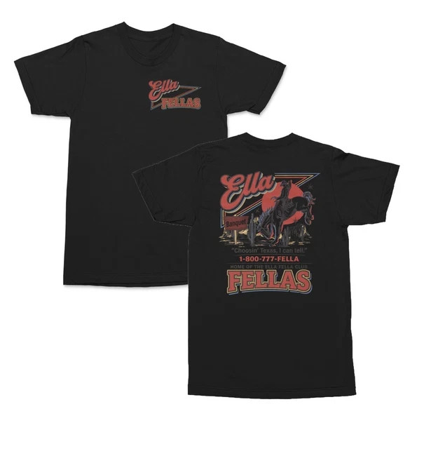 Ella Fella Club Western Cowboy Graphic 2-Sided Unisex T-Shirt gallery