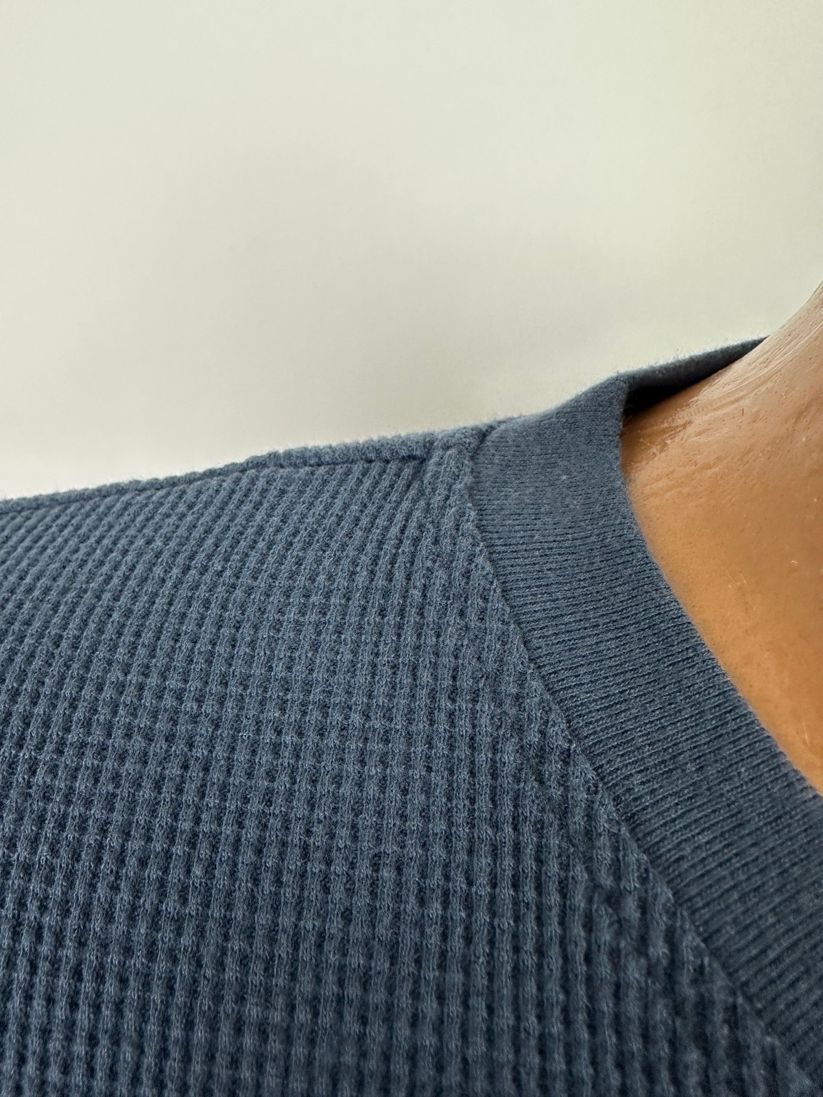 Vintage Waffle-Knit Henley Shirt Men 2XL TALL Navy Minimal Outdoors St Johns Bay gallery