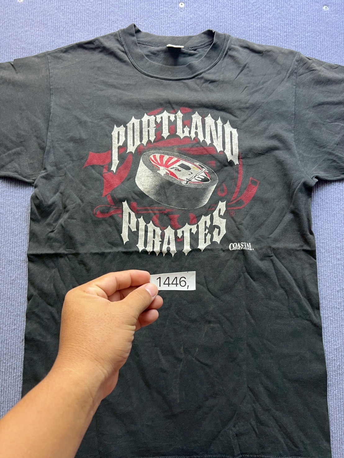 Vintage 90s Portland Pirates AHL Hockey T-Shirt Russell Athletic Made in USA L gallery