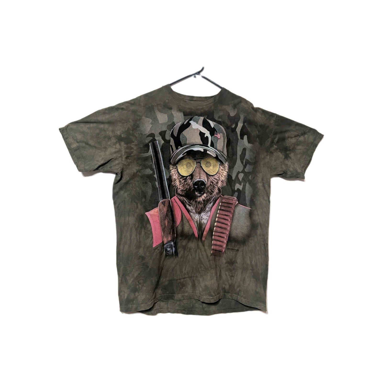 The Mountain Mens T-shirt Green Manimals Hunting Bear Retired Logo XL #6733 gallery