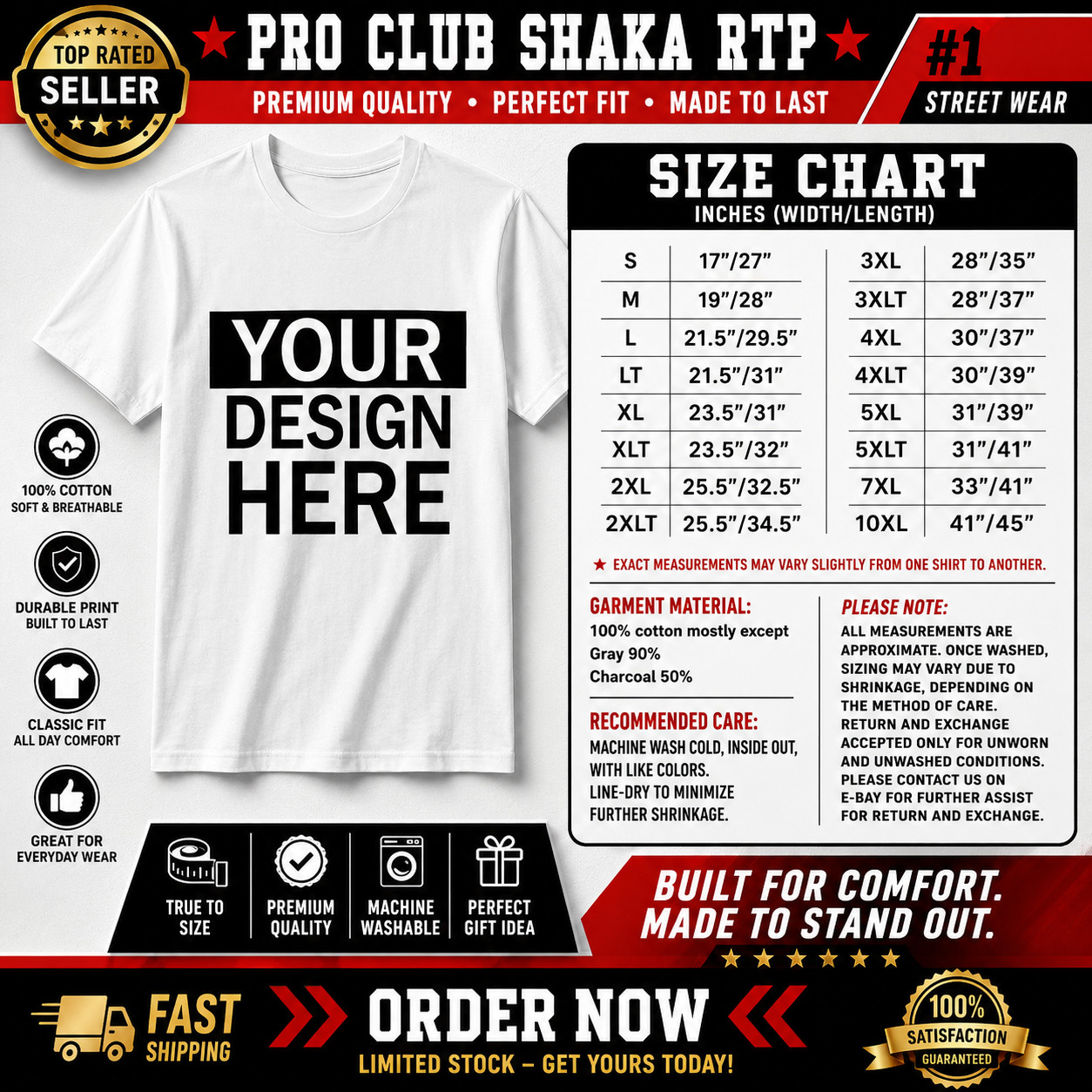 Custom Personalized Tee Shirt Your Printed Logo Photo Text Big & Tall or Small gallery