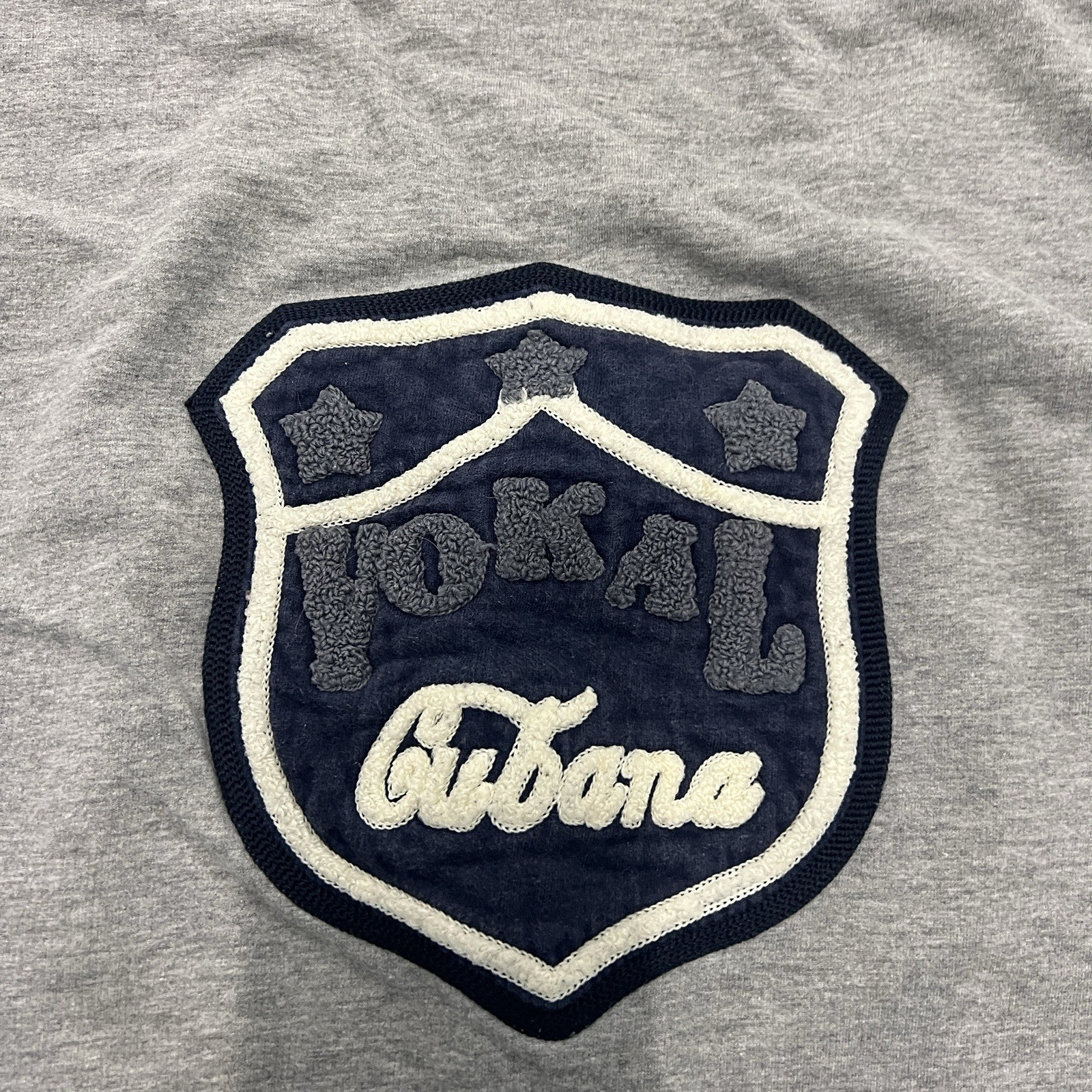 Vintage VOKAL Men's Cubana Shirt Size XL Grey/Blue T Shirt Embroidered Nelly gallery