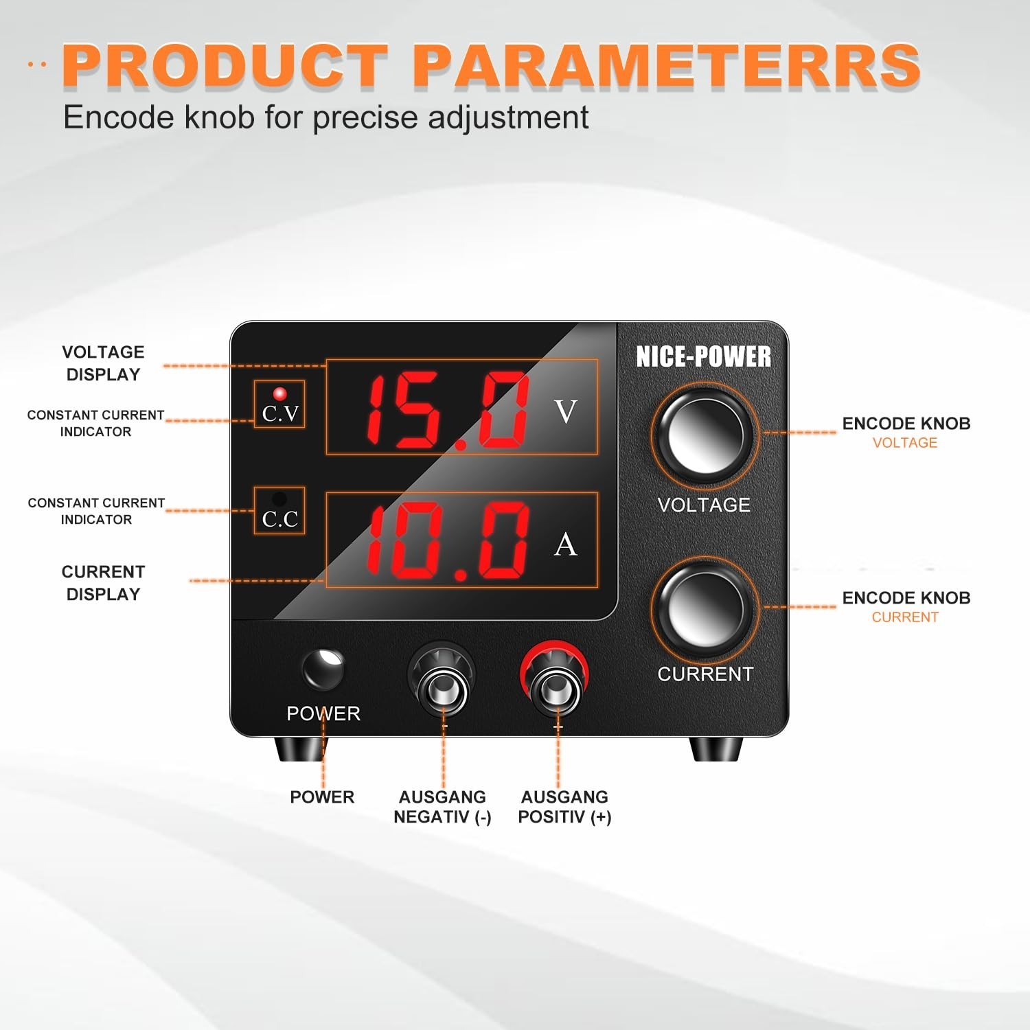 150W DC Power Supply 0-30V 0-10A with LED Display & Encoder – Ideal for DIY
