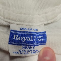 Royal First Class Men’s White Cotton Daytona Beach Alligator T-Shirt Size S