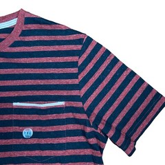 Adam Levine Red Black Striped Short Sleeve Crew Neck TShirt Tee Size XLarge