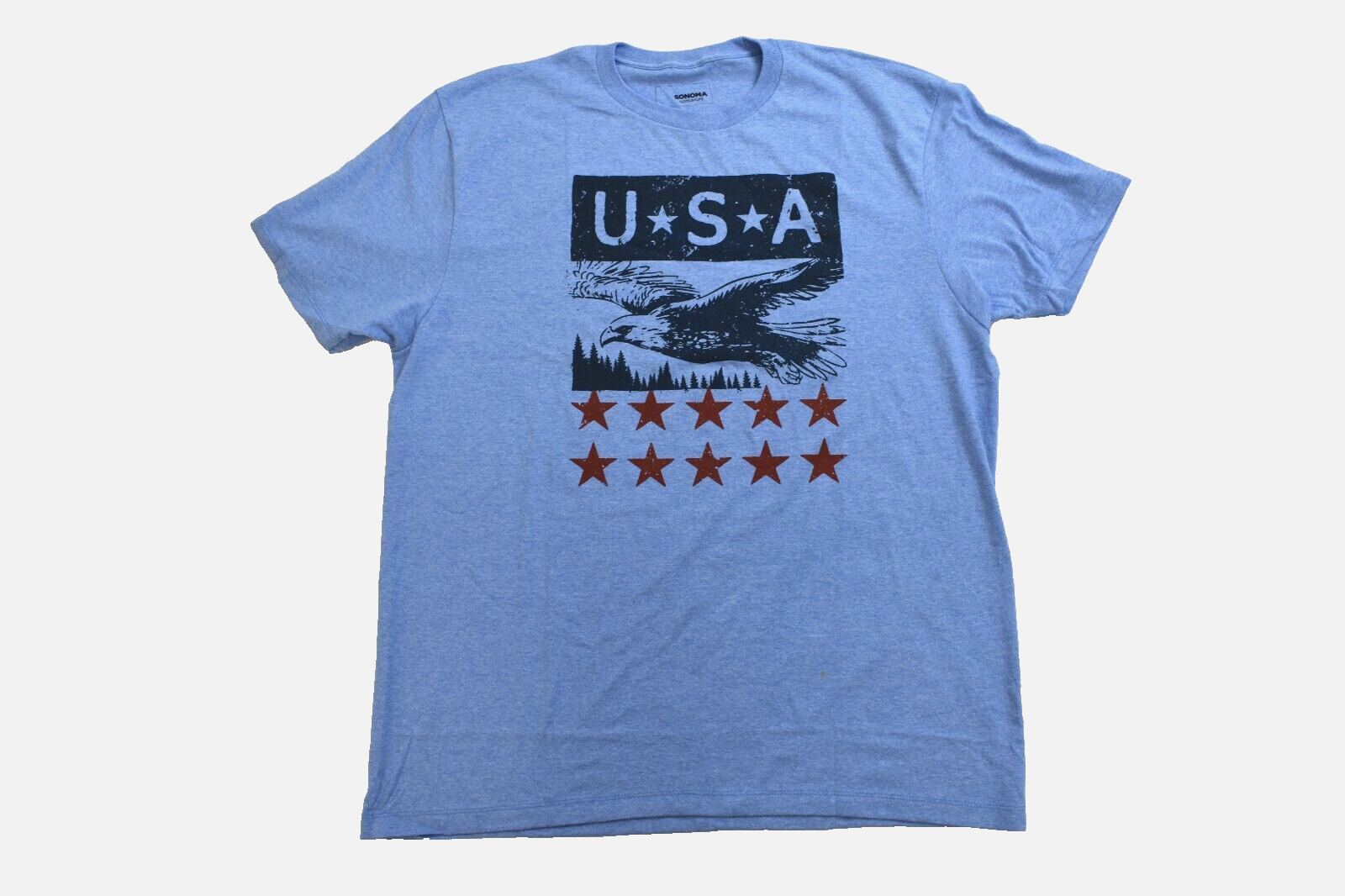 Sonoma Goods For Life Mens USA Patriotic Eagle Graphic Blue Shirt NWT XL gallery