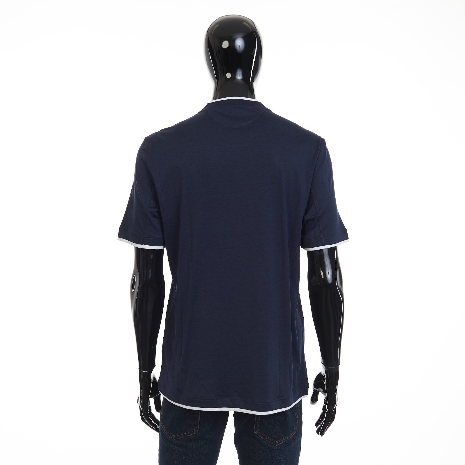 BRUNELLO CUCINELLI 790$ T-Shirt - Crewneck, Faux Layering, Silk & Cotton Jersey gallery