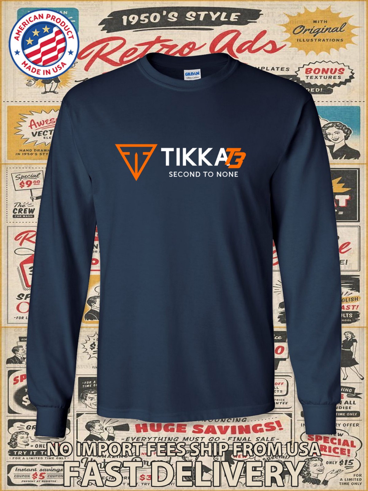 New Tikka Sako Rifles T3X Logo Men's Long Slevee T-Shirt American T-Shirt gallery