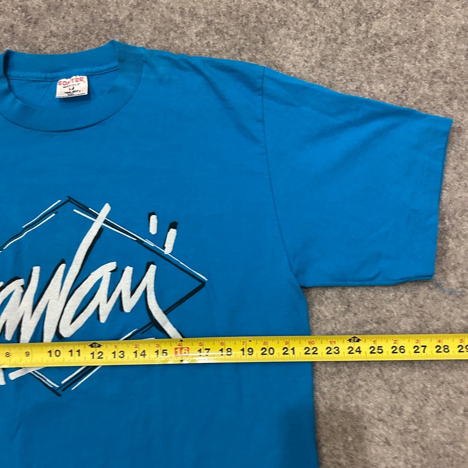 Vintage 90s Hawaii Center Logo Beach Surf Graphic Single Stitch Tee Adult XXL gallery