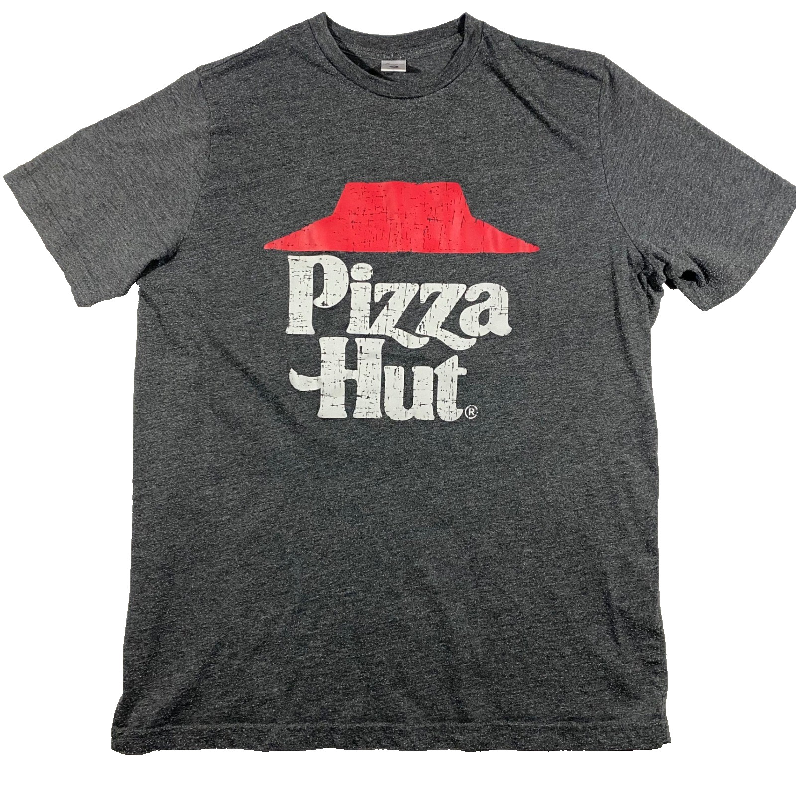 Pizza Hut Graphic T Shirt Mens Medium Grey PH3040PME Distressed Logo Tee