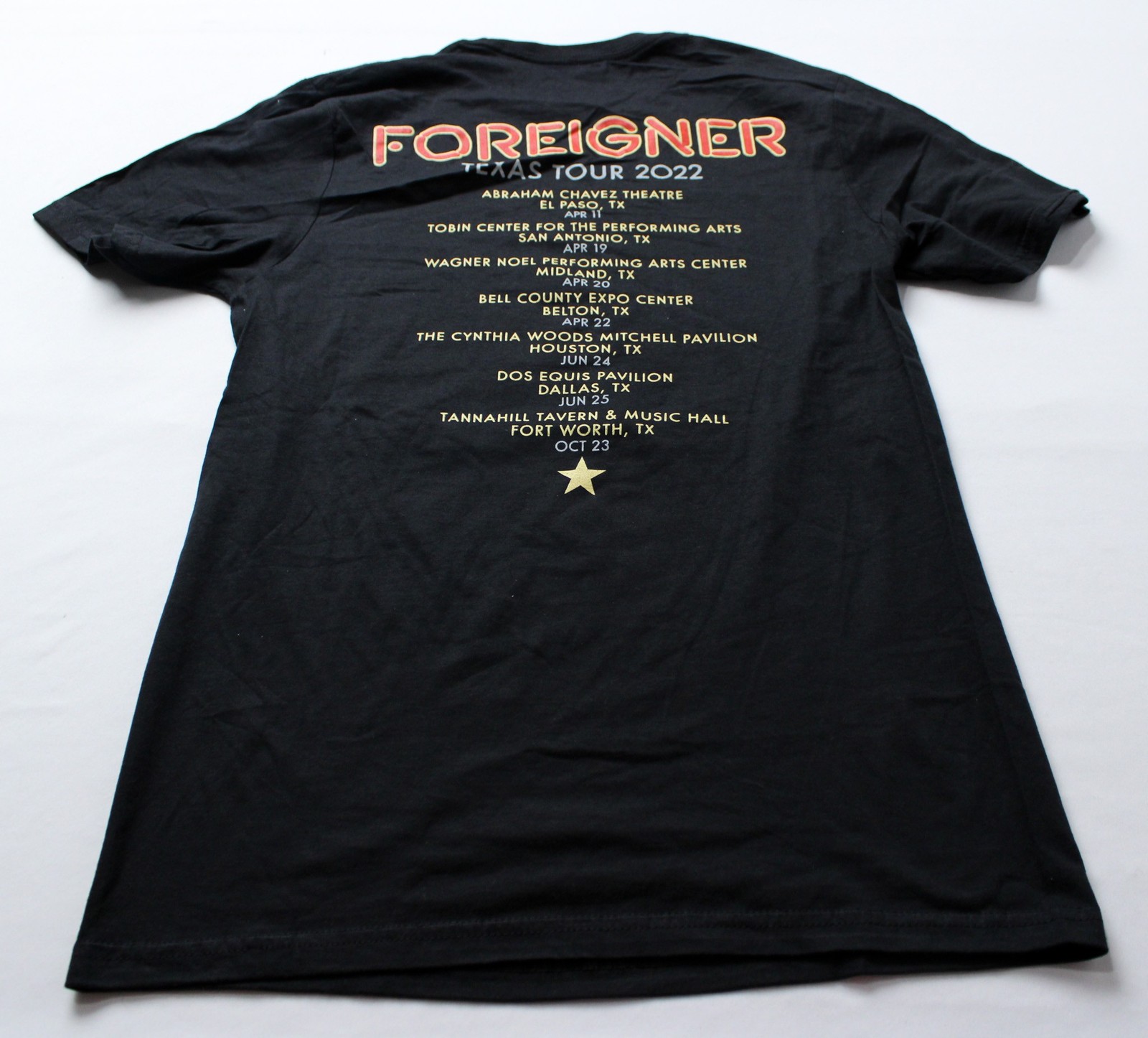The Thread Shop Unisex Adult's Foreigner Texas Farewell T-Shirt EJ3 Black Small gallery