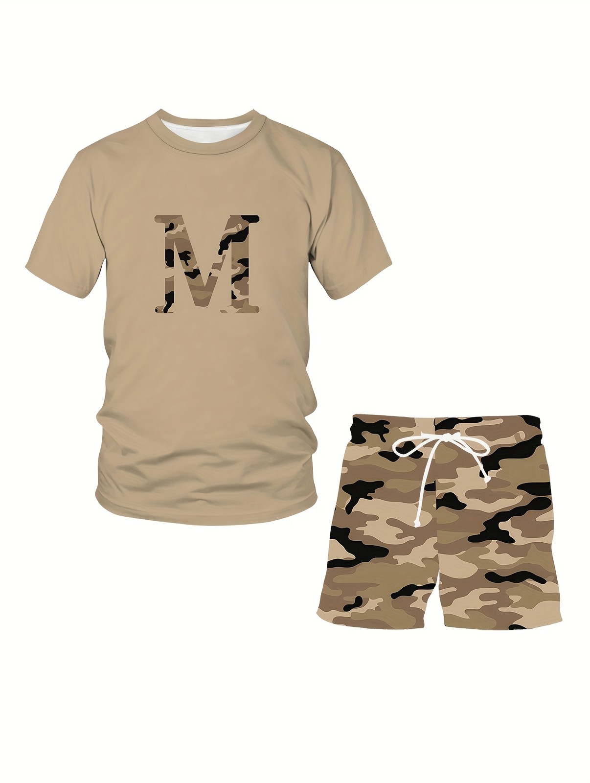 3D Printed Clothing Set, Men's Short Sleeve T-Shirt and Fashion Shorts Set gallery
