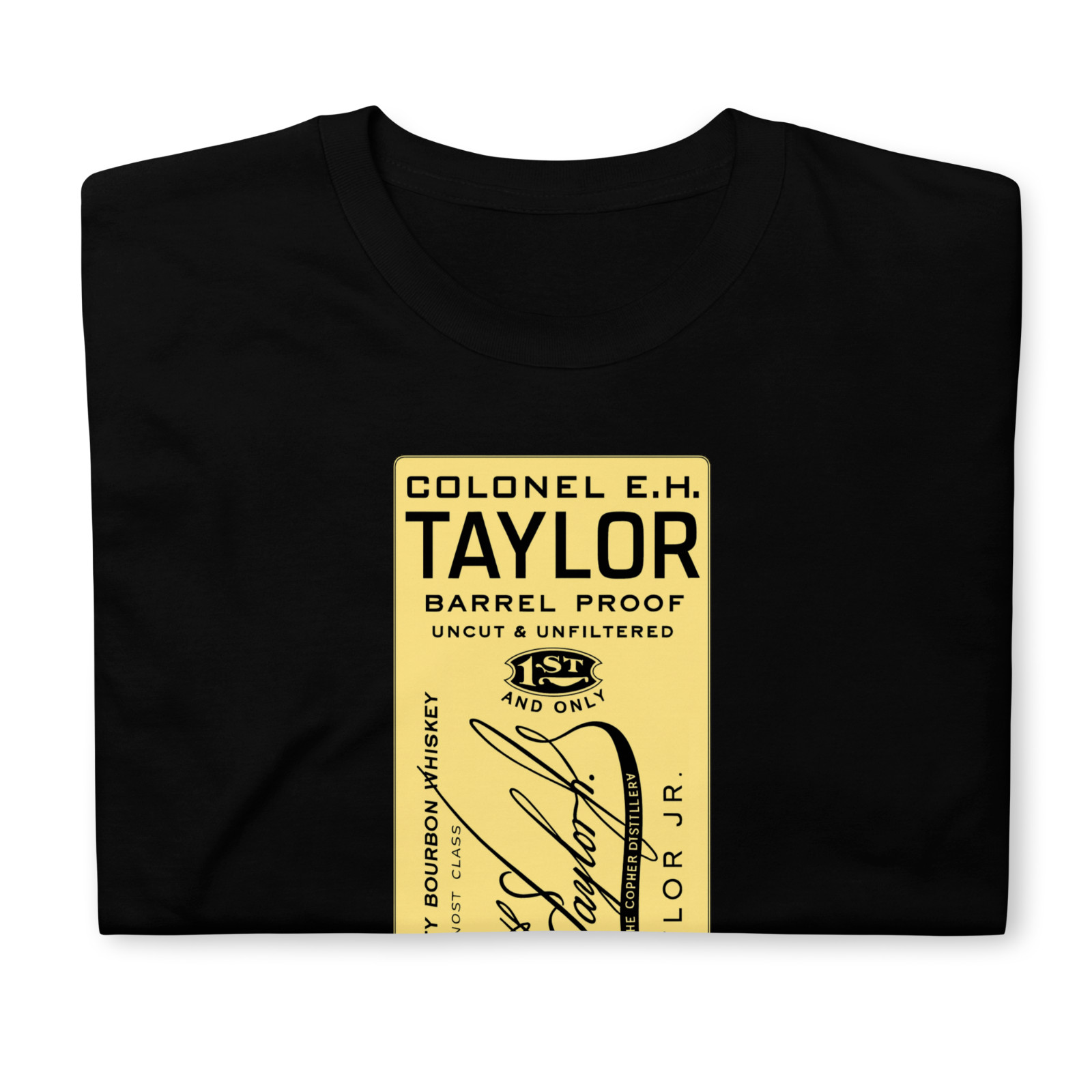 Colonel E.H. Taylor Bourbon Shirt Barrel Proof Whiskey Label Graphic Tee gallery