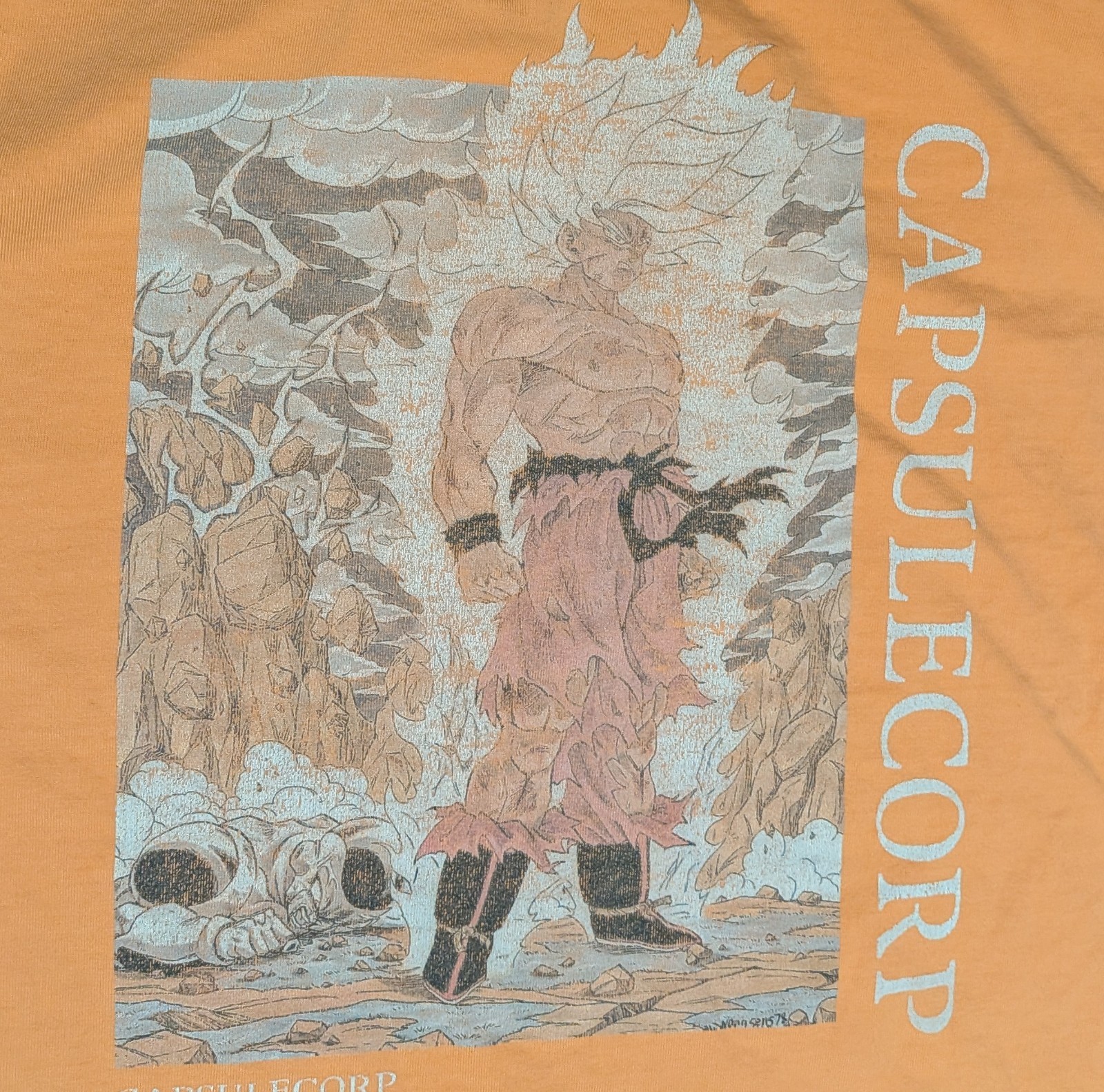 Dragon Ball Z Capsule Corp Orange Faded Graphic T-Shirt Men's Size XL gallery