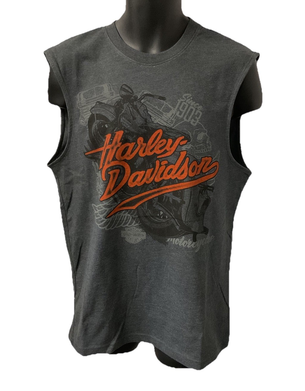 Harley Davidson Men's Down Bike Sleeveless Tank Top Gray 3003035 gallery