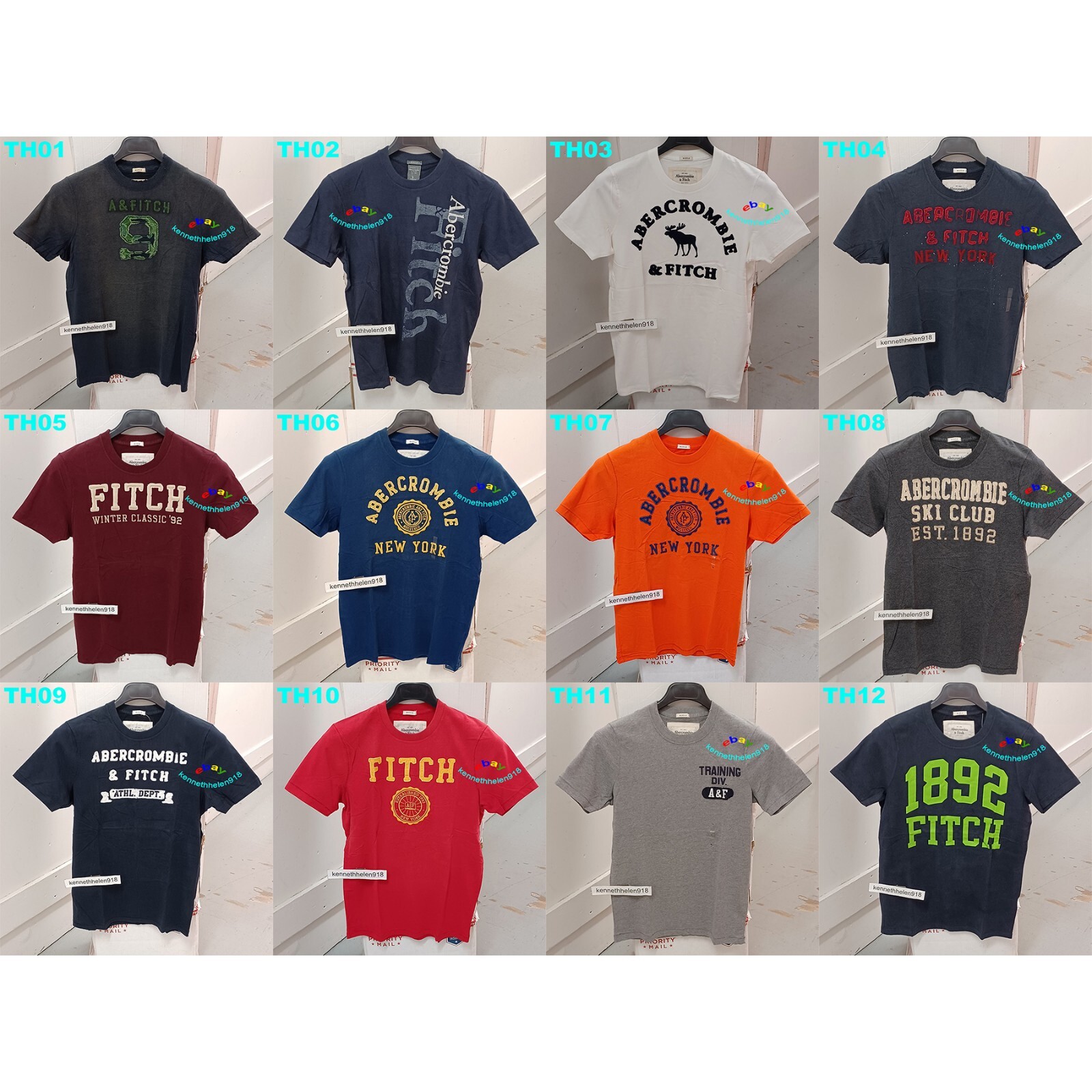 ABERCROMBIE & FITCH MENS GRAPHIC TEE MULTI COLOR SIZE LARGE A&F gallery