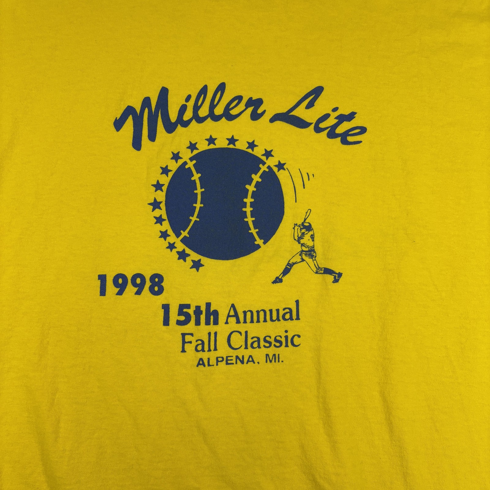 Delta Pro Weight T-Shirt Men's XXL Yellow Miller Time Beer Promo Spellout gallery