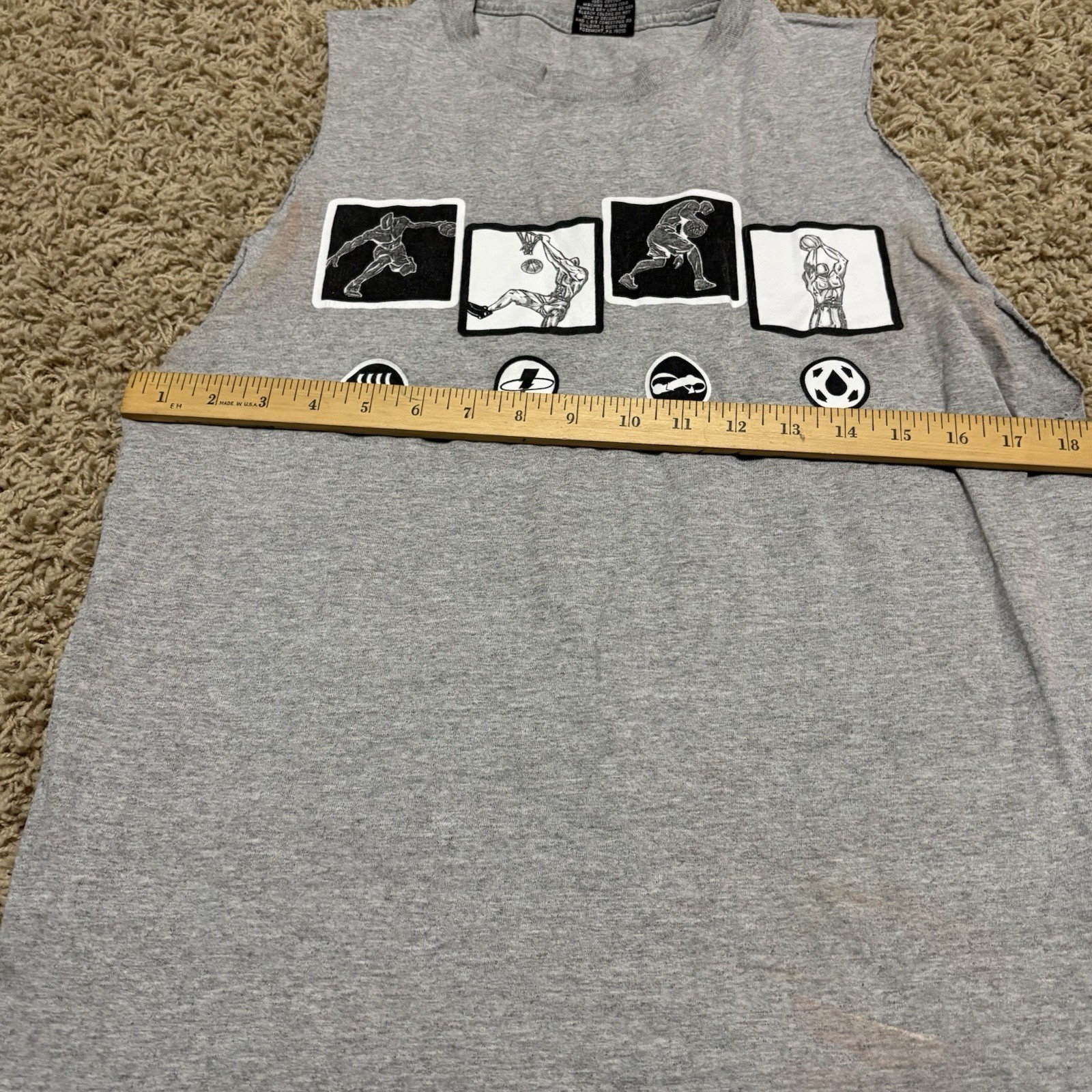 Vintage And 1 The Swerve Mens Medium Gray T Shirt USA Made Basketball Y2K gallery