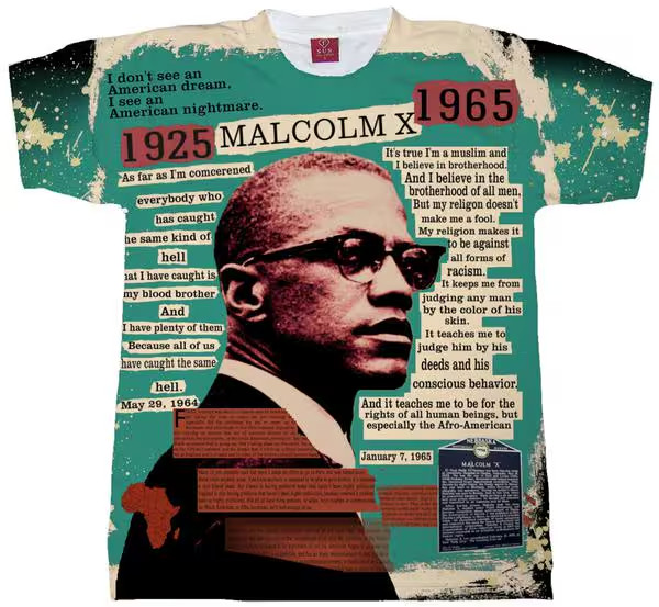 MALCOLM X VINTAGE T SHIRT .MALCOLM X T SHIRT. 1990'S Black American TEE Shirt.
