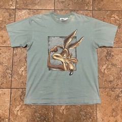VTG Wile E Coyote Tee Shirt Single Stitch 90s Looney Tunes Sea Green Sz XL Acme