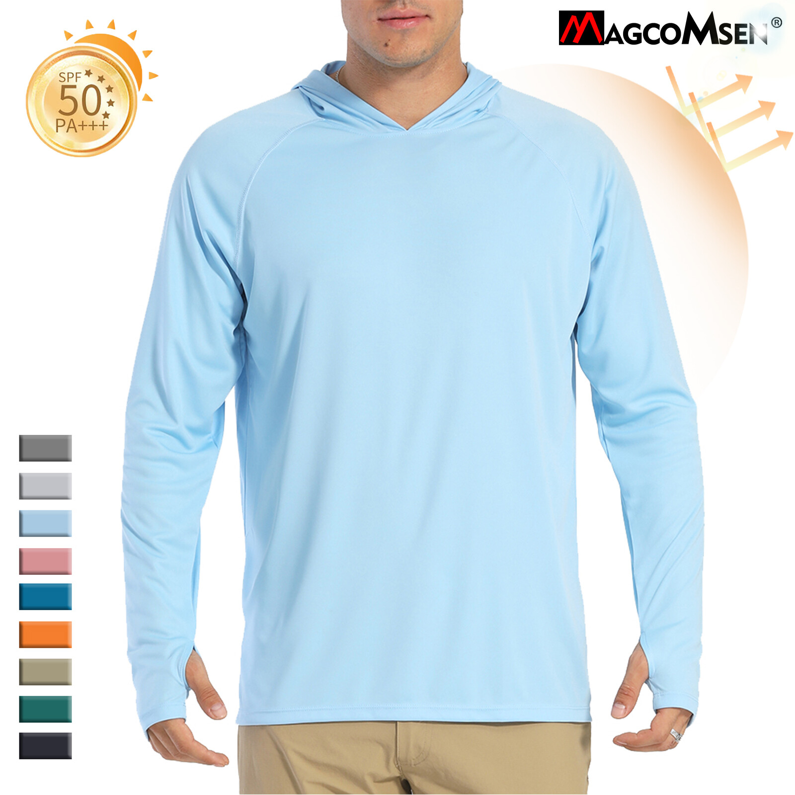 UPF50+ Men's Hoodie Sun Shirts Long Sleeve Skin Protection Outdoor Fishing Tops gallery
