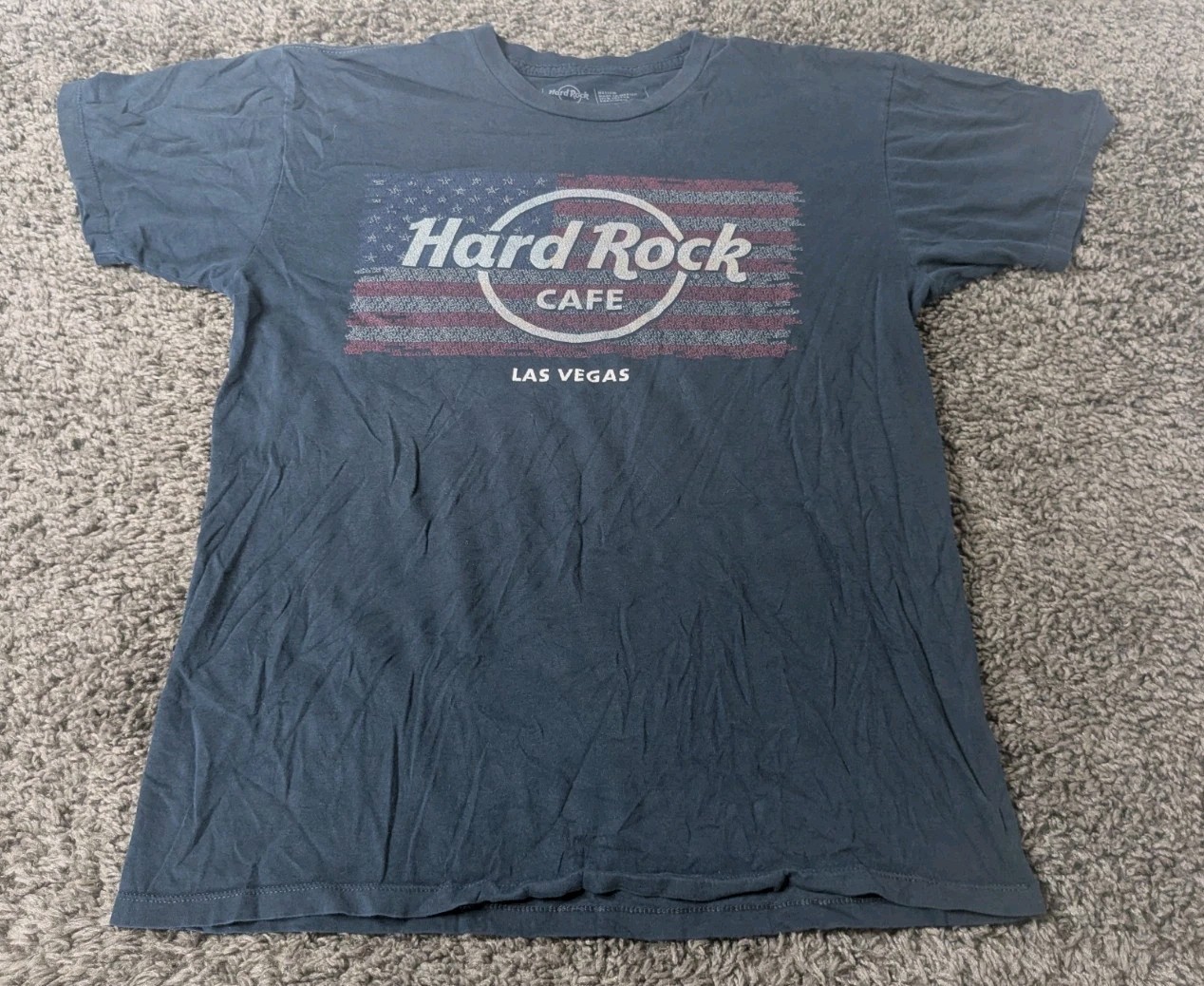 Hard Rock Cafe Las Vegas T Shirt Men’s M Navy Blue Short Sleeve