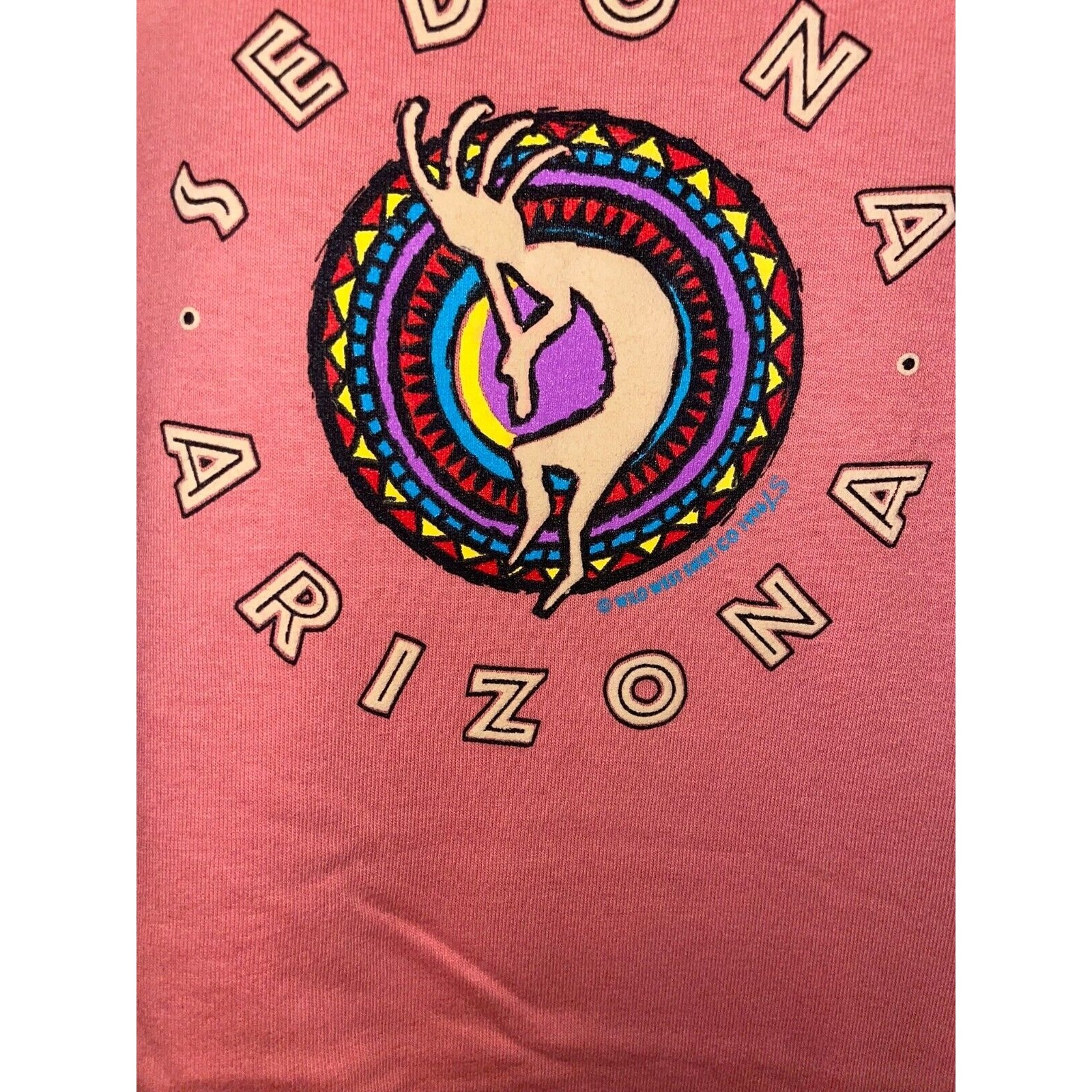 Vintage Sedona Arizona Shirt Graphic Peach Pink AZ Tee 90s VTG 1996 Large gallery