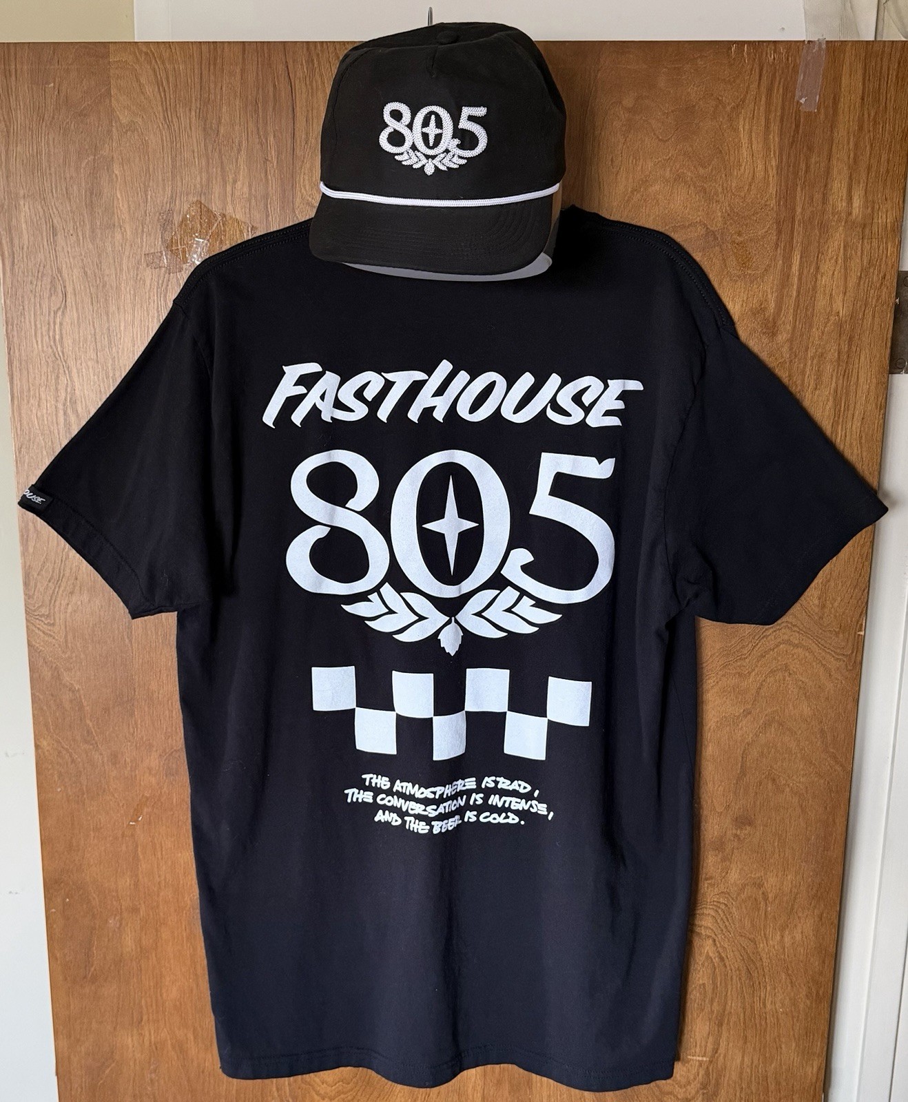 Fasthouse 805 Beer Black Mens XL Cotton Graphic Tee & Trucker Hat Brewery Set gallery