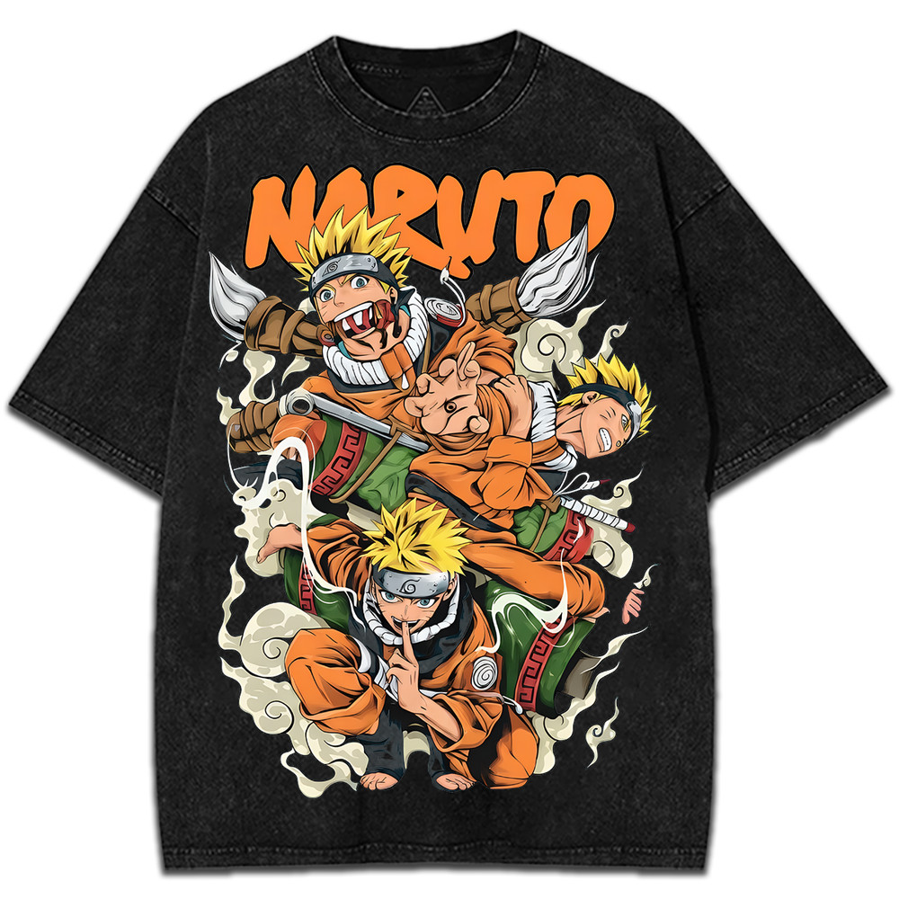 Naruto Uzumaki Hidden Leaf Village Ninja Orange Anime Manga Graphic Tee