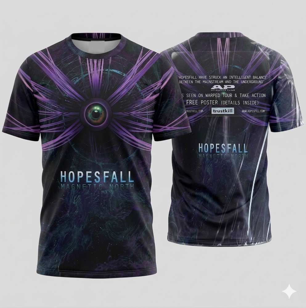 Hopesfall Magnetic North 3D Graphic Tee Band S-5XL Unisex ZA803