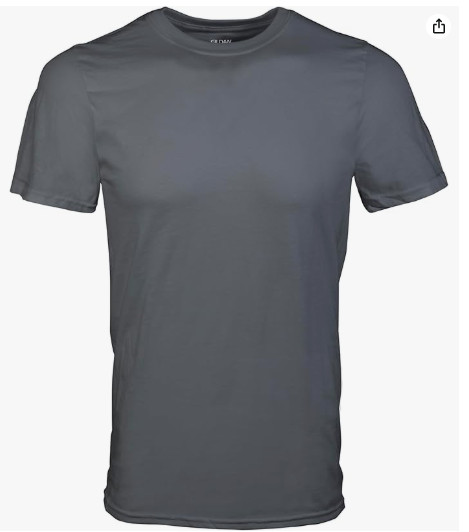 Gildan Mens Crew T-Shirt LARGE 5-Pack Style G1100 Black-Grey-Charcoal Short Slee gallery