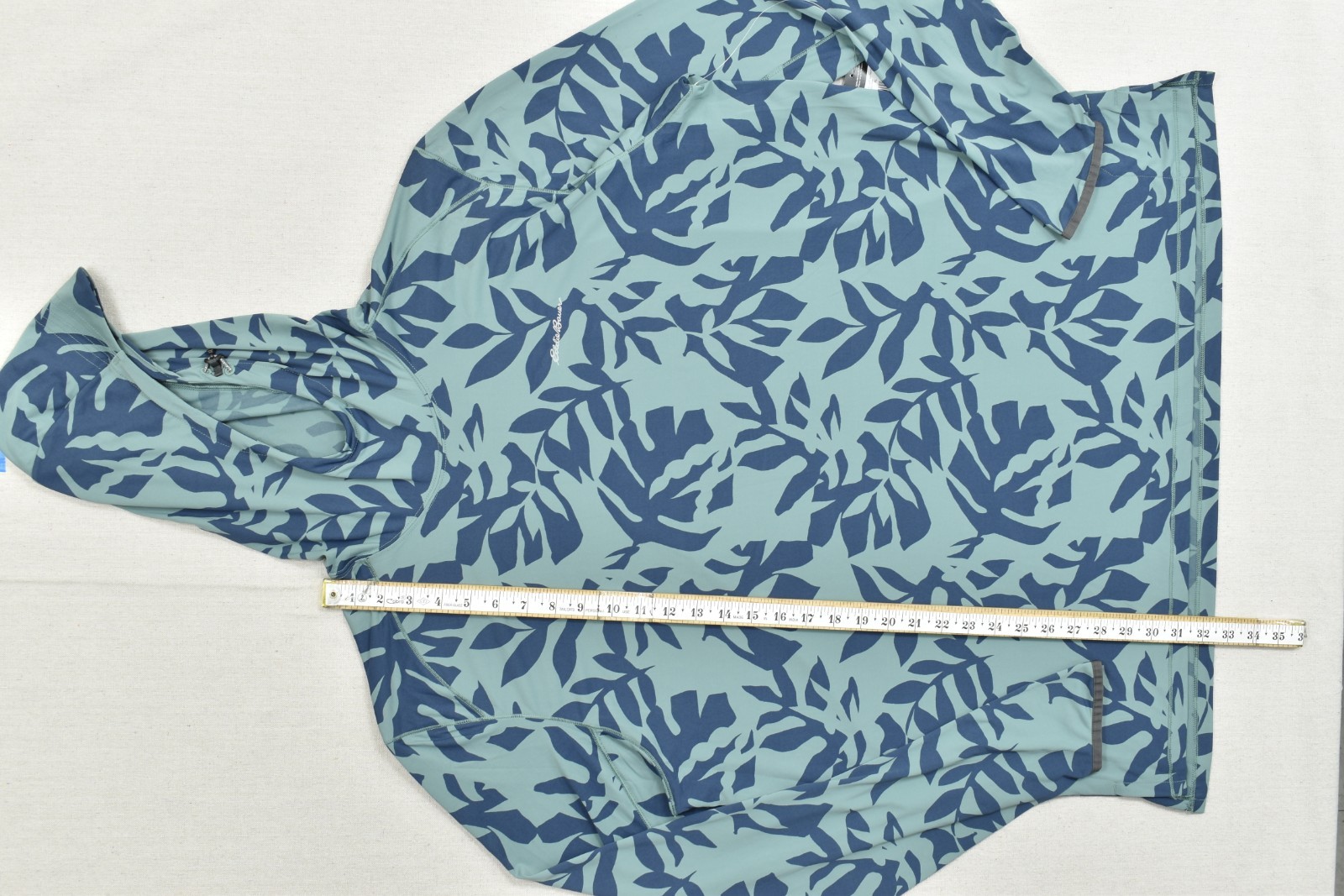 Eddie Bauer Men's XL Solarfoil Freeshade Print Pullover Hoodie Dark Seafoam NWT gallery