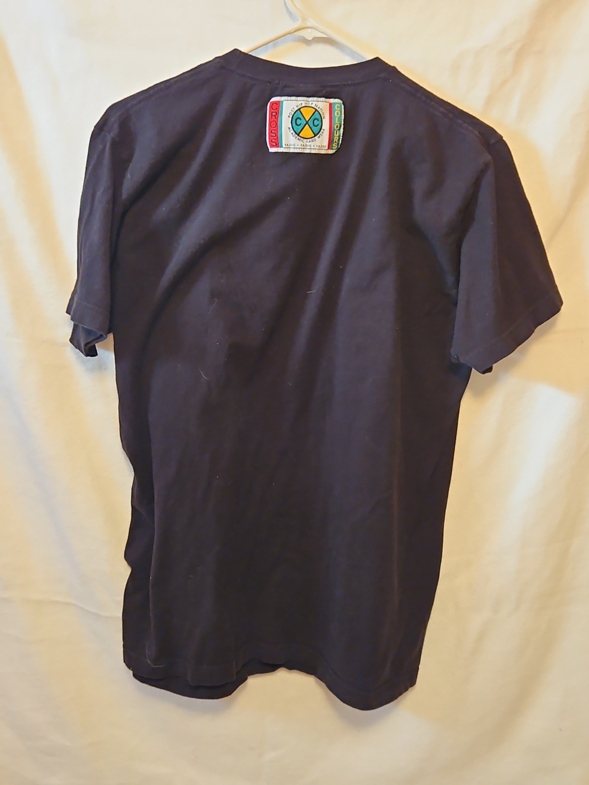 Cross Colours Stop The Violence Men L Black T Shirt Back Neck Patch Missing Tag gallery