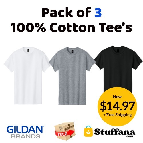 Gildan (3-pack) 100% Cotton Short Sleeve Tee T-Shirt S-4XL New gallery