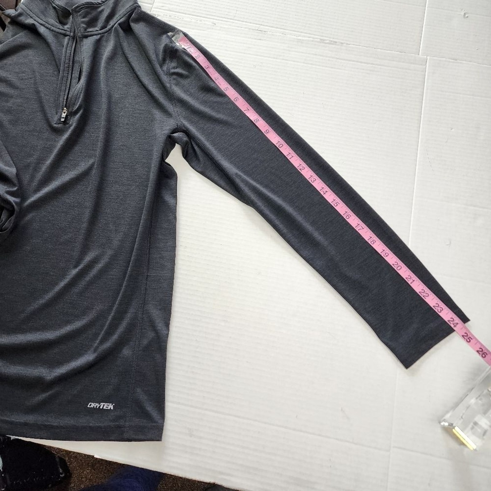 Tek Gear DryTek Men Top Running Layering Shirt 1/4 Zip Pullover Charcoal gallery