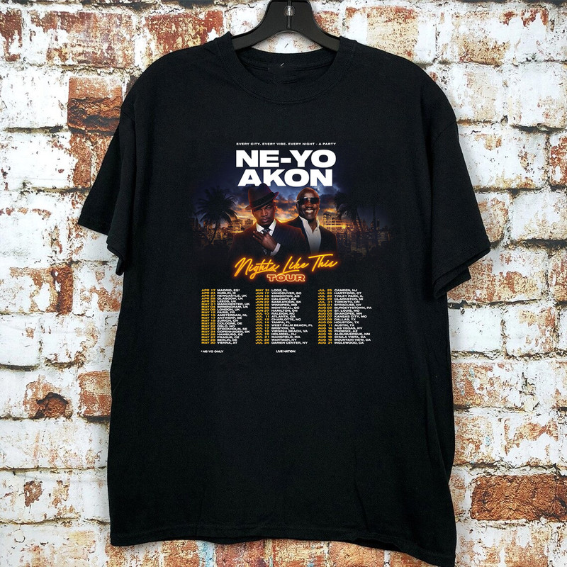 Ne-Yo and Akon The Nights Like This Tour T Shirt Size S-5XL