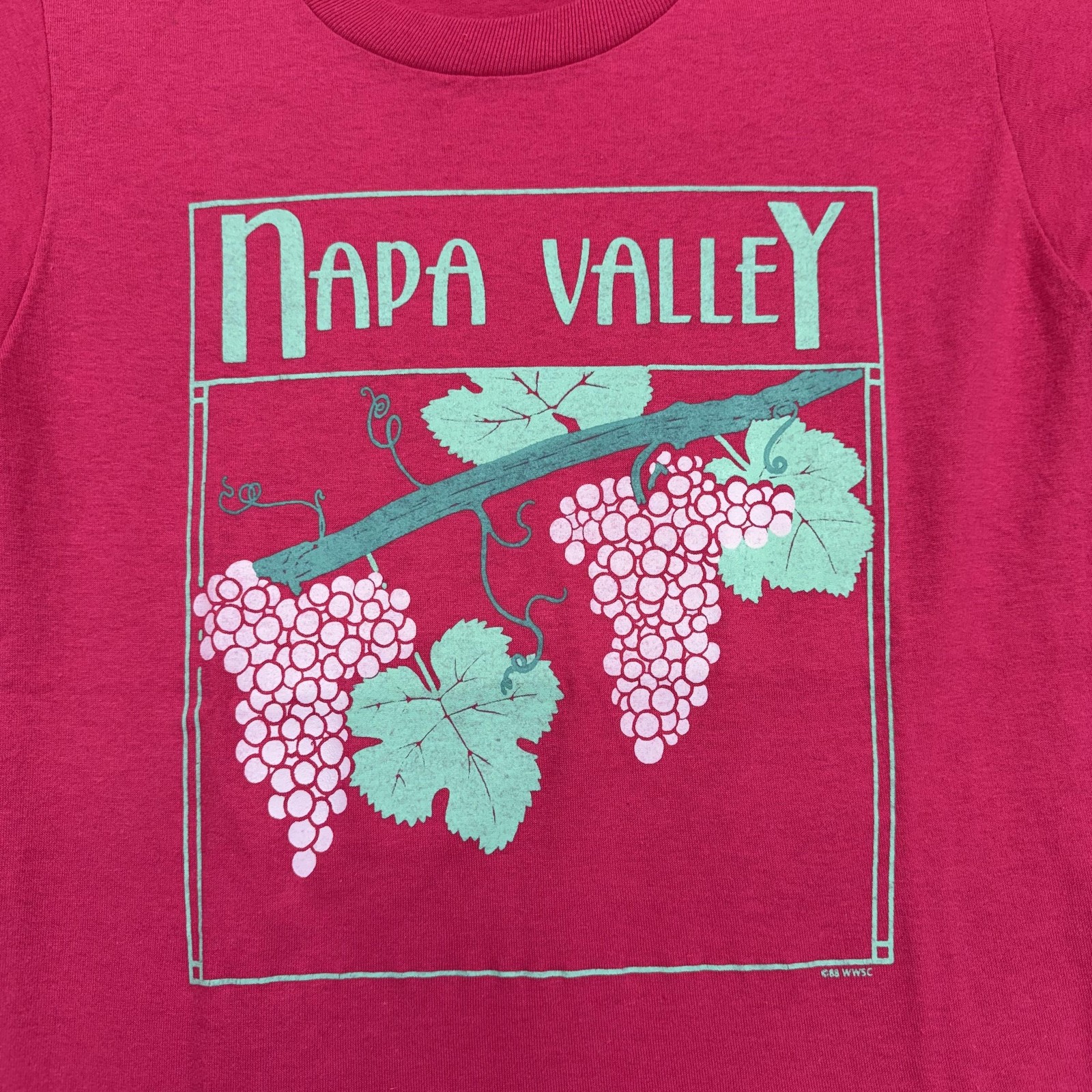 Vintage Napa Valley Shirt Mens Small Pink Grapes Wine Graphic Tee Jerzees 80s gallery