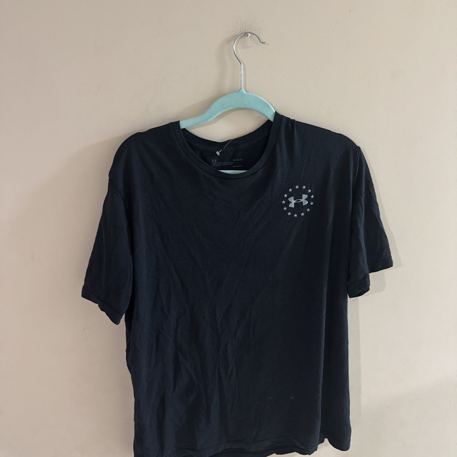 Under Armour Black Star Circle Logo Short Sleeve T-Shirt Men’s Size Large