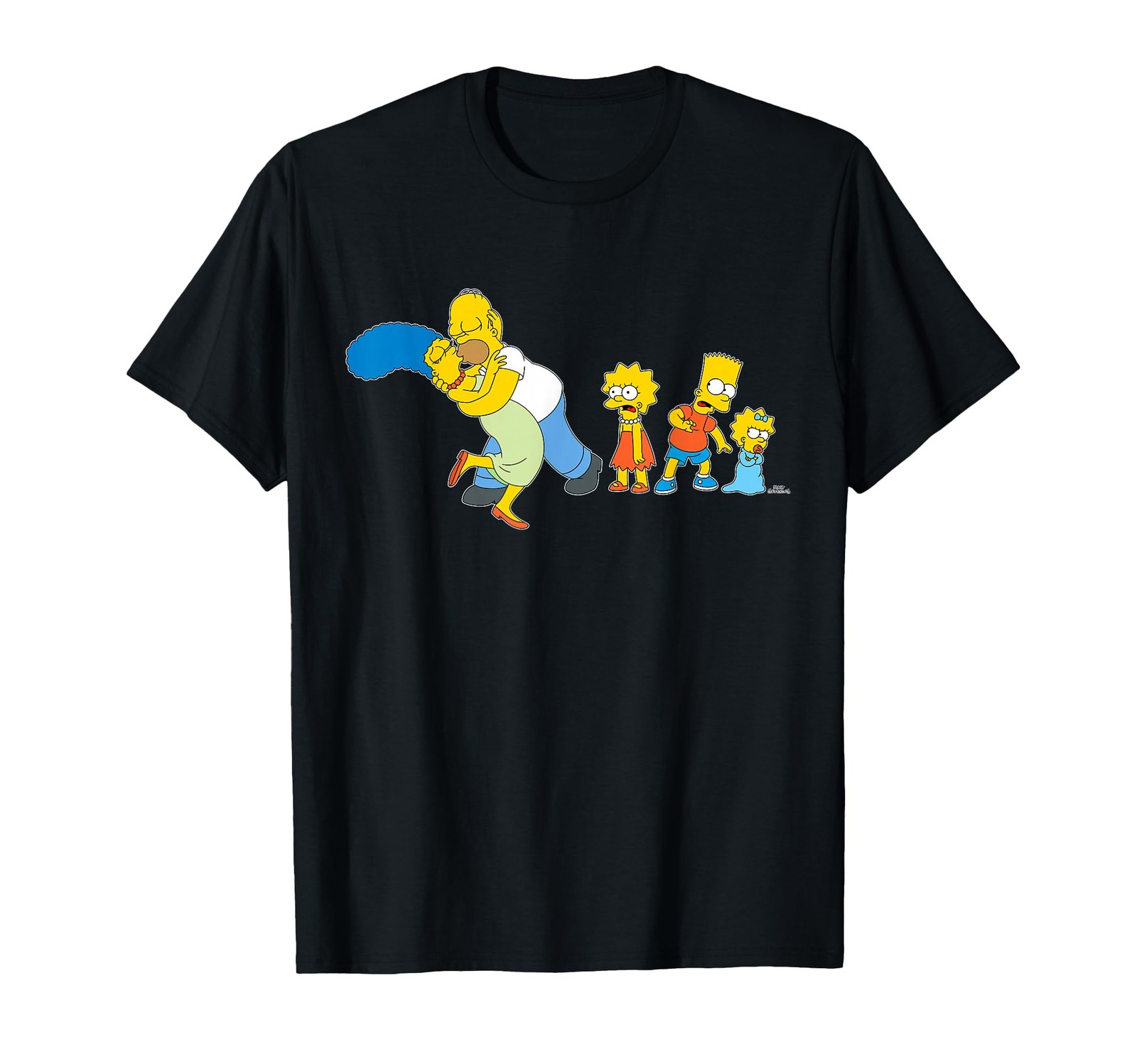 Marge Homer Beard Lisa Maggie Kiss T-Shirt gallery